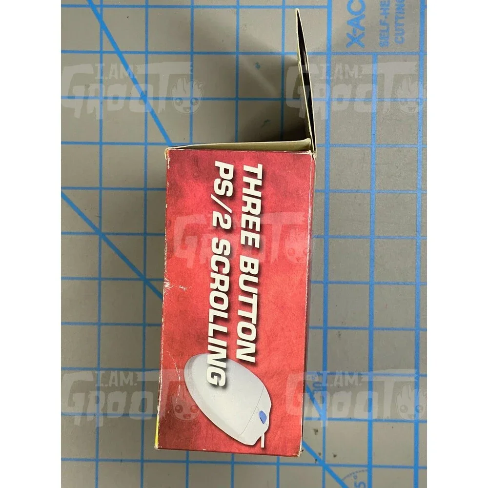 Inland Three Button PS/2 Scrolling Ball Computer Mouse Vintage TESTED WORKING